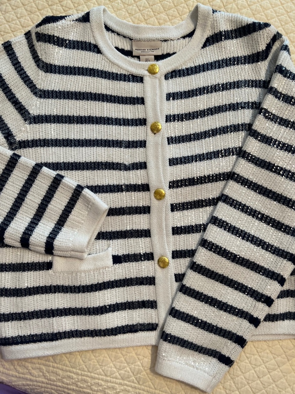 NWT Martha Steward sequin sweater jacket SZ LARGE